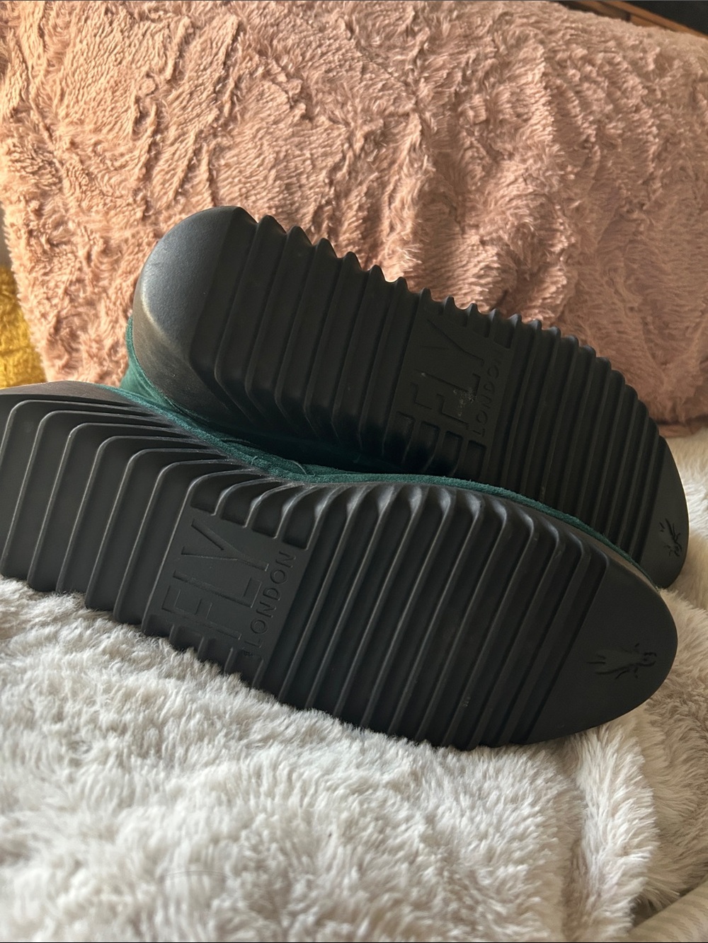 Fly London Forrest Green Suede Ankle Wedge Booties - Picture 4 of 7